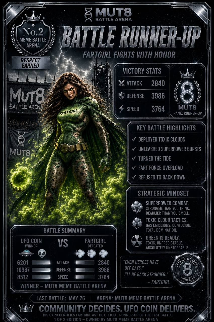 Fartgirl Battle Runner-Up Card