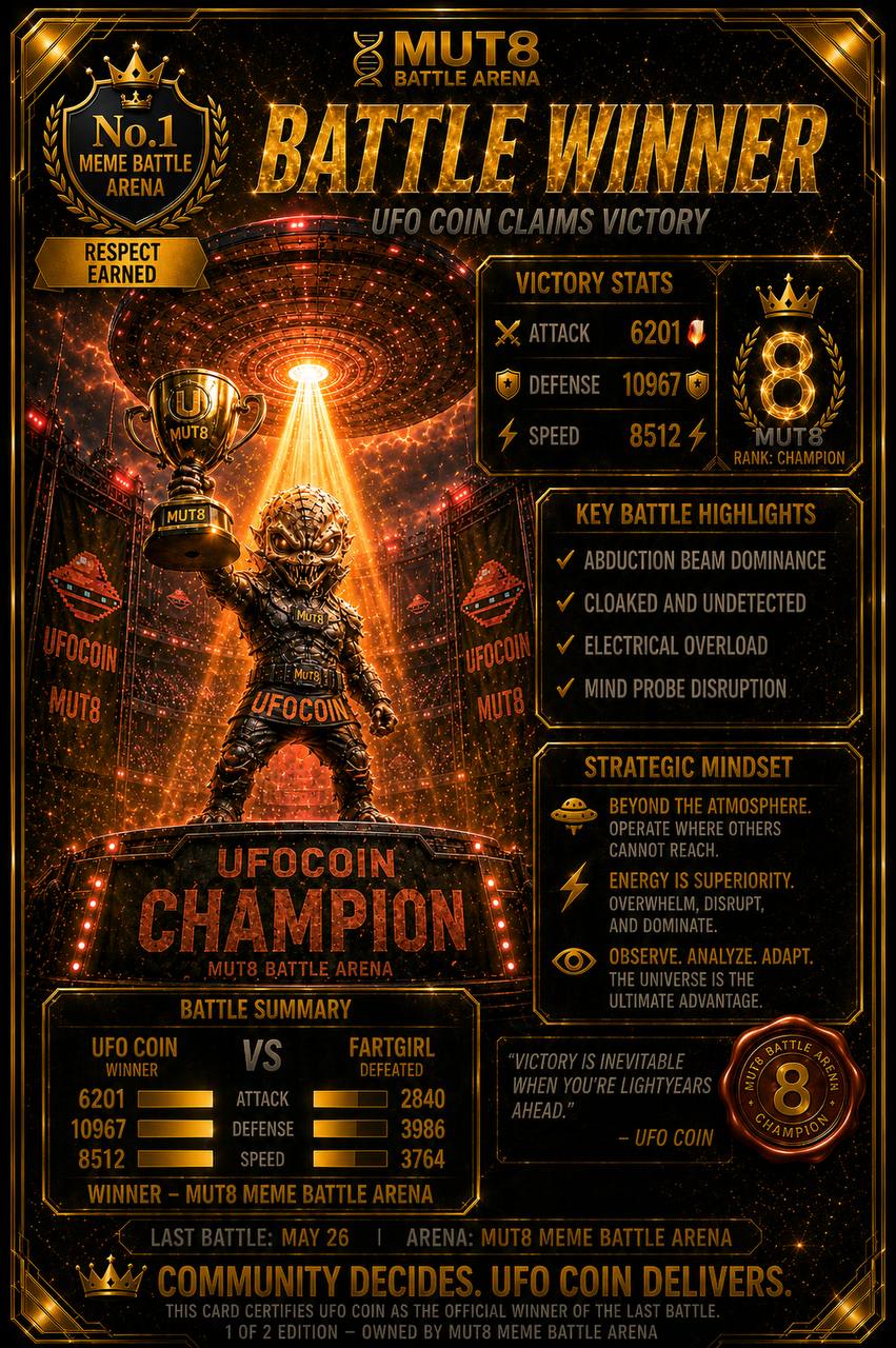 UFO Coin Battle Winner Card