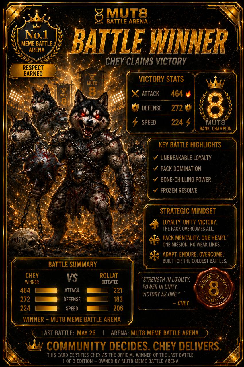 Chey Battle Winner Card