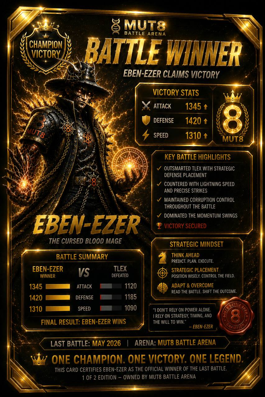 Eben-Ezer Battle Winner Card