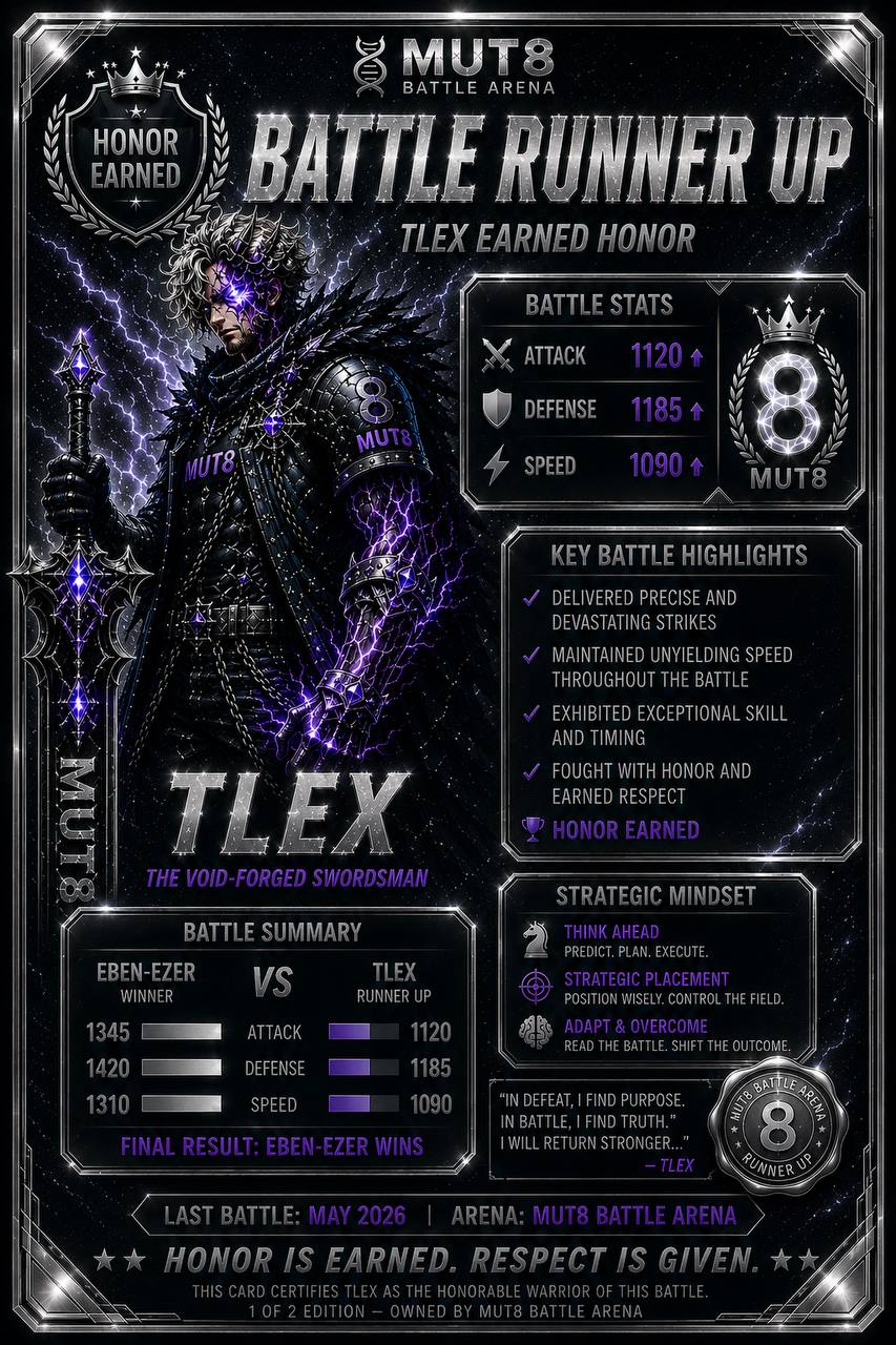 Tlex Battle Runner Up Card